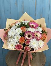 Букет цветов из:  Розы, Герберы и Хризантемы #REPLACE_PRED# Стройкерамика