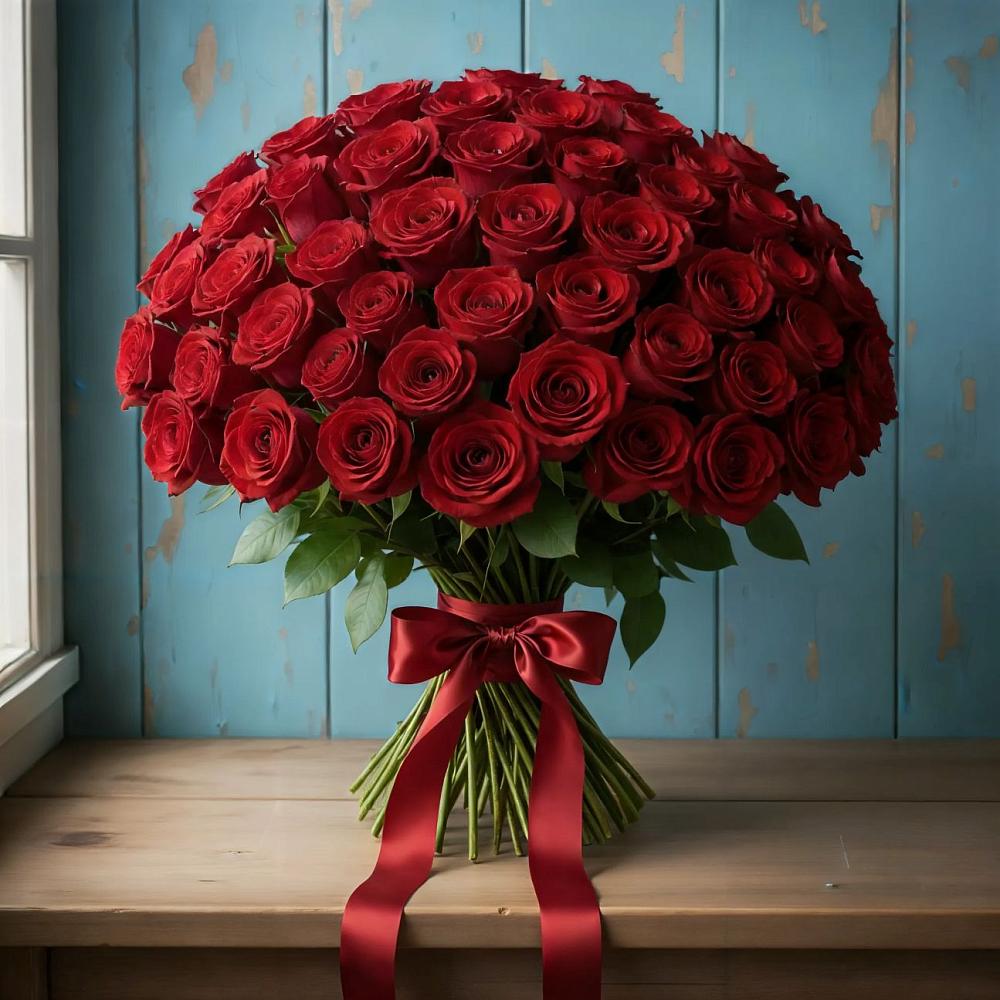 Букет Красные розы Блэк Меджик в Стройкерамика