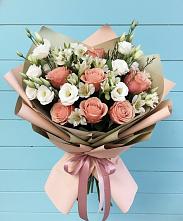 Букет цветов из:  Розы, Альстромерии и Лизиантусы #REPLACE_PRED# Стройкерамика