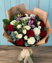 Букет цветов из:  Розы и Альстромерии в Стройкерамика