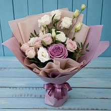 Букет цветов из:  Розы и Лизиантусы в Стройкерамика