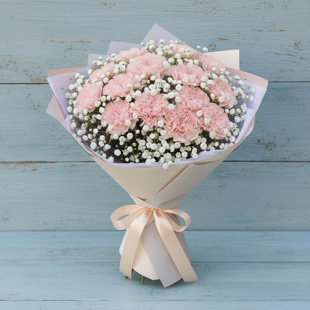 Букет цветов из: Гвоздики в Стройкерамика