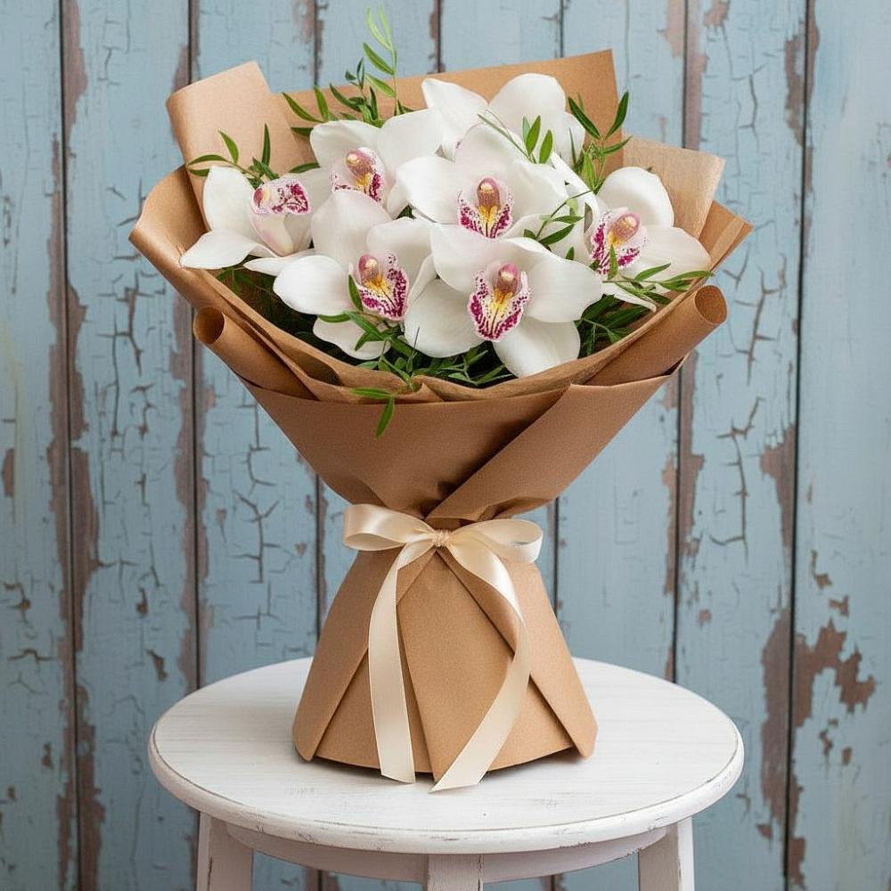 Букет цветов из: Орхидеи и Розы в Стройкерамика