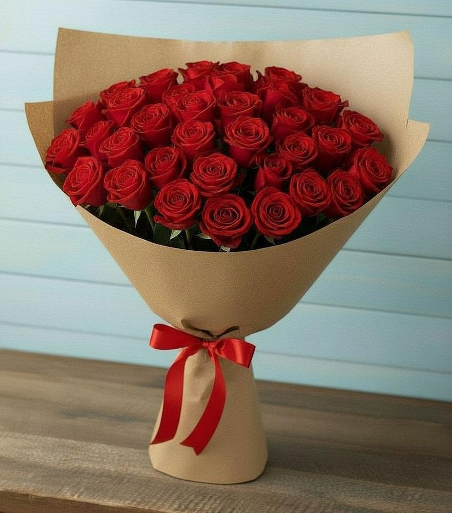 Букет Красные розы Милано в Стройкерамика