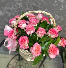 Цветочная композиция из Розы в корзине #REPLACE_PRED# Стройкерамика