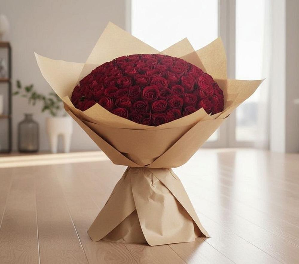 Букет 101 Красная роза в Стройкерамика